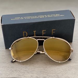 NIB - DIFF Eyewear - Koko 63mm Gold Sunglasses